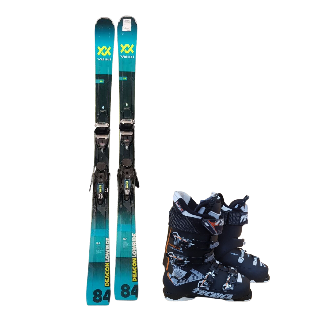 Bazárové lyže Volkl DEACON LOWRIDE 84 + lyžařské boty TECNICA Mach1 